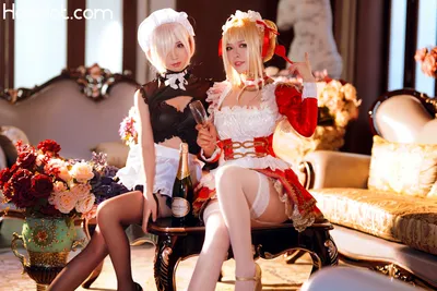 半半子X面饼仙儿 – Kyrielight Maid nude cosplay leaked 520538