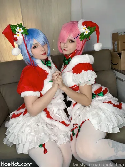 Monoki Chan - Ran &amp; Rem xmas nude cosplay leaked 79180