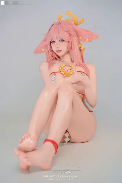 黏黏团子兔 2月作品『春江水暖_神子贺岁』 nude cosplay leaked 23089