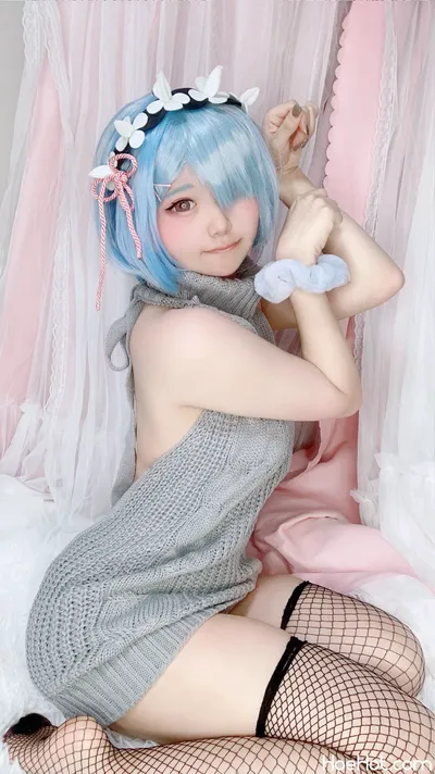 [°ʚ魔王てゃんɞ°] 💖Rem × Virgin Killer Sweater💖 nude cosplay leaked 471901