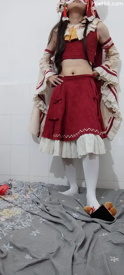 my qq group friend cosplay reimu hakurei （crossdressing） nude cosplay leaked 620094