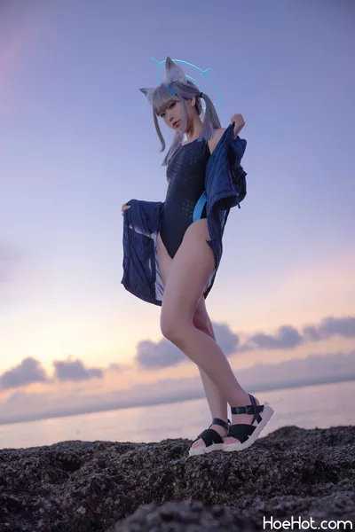 G44不会受伤 - Shiroko Sunaookami Swimsuit nude cosplay leaked 333716