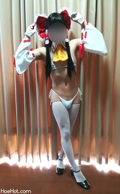 Hatarabu - Reimu white bikini nude cosplay leaked 79620