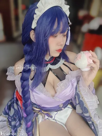 Tsunnyanchan - Maid Raiden Shogun nude cosplay leaked 25034