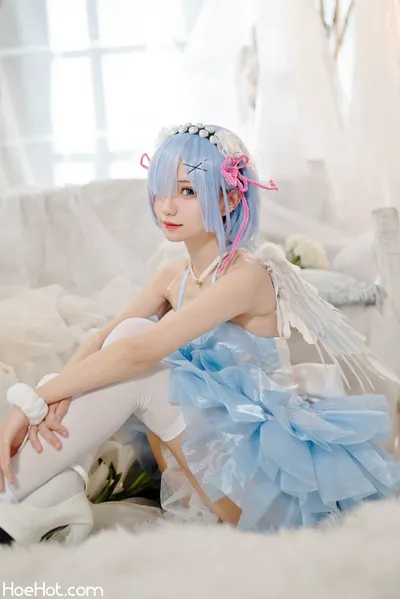 【花柒Hana】NO.01 蕾姆天使 nude cosplay leaked 613650