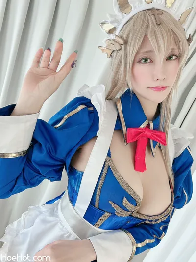 [林檎蜜紀] 👑乳上メイドでおっぱいもお尻もいっぱいな日💙 (with Mov) nude cosplay leaked 348166