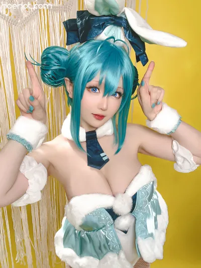 [Hoshilily] September 2023 Plan A - Hatsune Miku BiCute Bunnies (White Bunny Version) nude cosplay leaked 162155