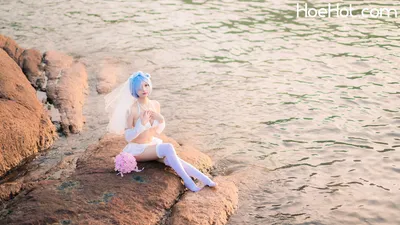 [Cheng Meow] Rem Swimsuit Bride nude cosplay leaked 553046