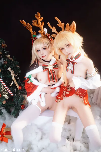 爆机少女喵小吉&amp;花音栗子 - 原神圣诞特辑 nude cosplay leaked 348943