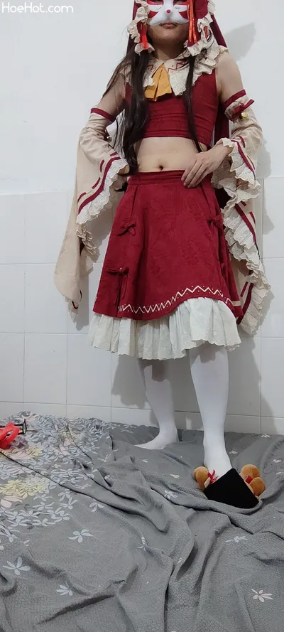 my qq group friend cosplay reimu hakurei （crossdressing） nude cosplay leaked 620075