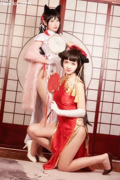 源纱希喵喵喵 &amp;Meiyi - 碧蓝航线 烛墨 犬獒旗袍 nude cosplay leaked 71838