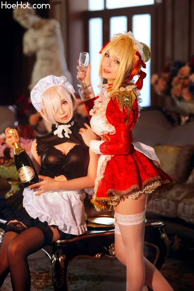 半半子X面饼仙儿 – Kyrielight Maid nude cosplay leaked 520541