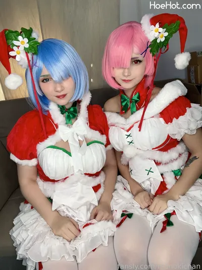 Monoki Chan - Ran &amp; Rem xmas nude cosplay leaked 79171