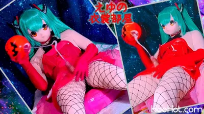 [eyu no isyoubeya(eyu)] In Hatsune Miku, Halloween, and kigurumi cosplay, she performs pumpkin masturbator masturbation &amp; dildo anal masturbation for continuous massive ejaculation. [crossdressing・futanari・kigurumi] nude cosplay leaked 147638