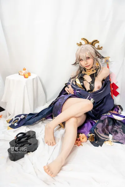 [草莓羽衣][黒ギャル八重神子]墨桜色の夜笙雅芸 nude cosplay leaked 44478