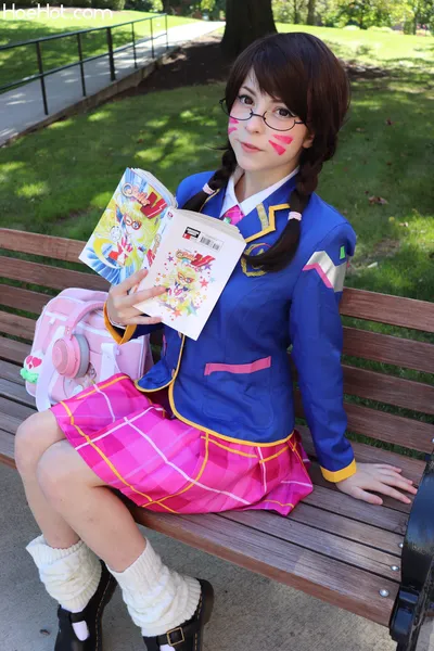 Melondoki - D.Va schoolgirl nude cosplay leaked 283196