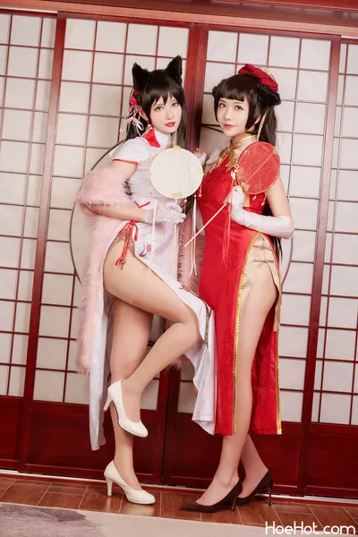 源纱希喵喵喵 &amp;Meiyi - 碧蓝航线 烛墨 犬獒旗袍 nude cosplay leaked 71849