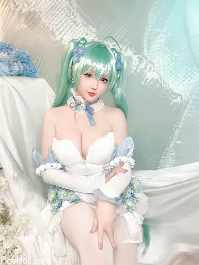 星之迟迟 初音未来粉蝶花精灵 Small nude cosplay leaked 31515