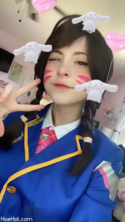 Melondoki - D.Va schoolgirl nude cosplay leaked 283216