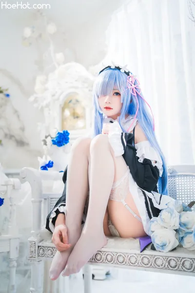 桜桃喵 - 长发蕾姆 nude cosplay leaked 417280