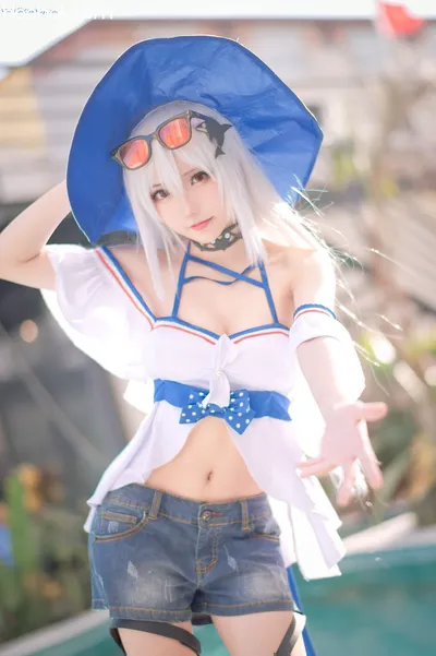 [花柒Hana] 斯卡蒂泳装 明日方舟 Arknight Skadi nude cosplay leaked 407833