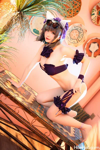 Coser@星之迟迟Hoshilily - 柴郡泳装 nude cosplay leaked 253953