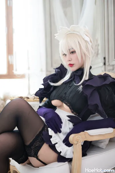 [白烨] 黑枪呆女仆 FGO Alter Saber Maid nude cosplay leaked 203726