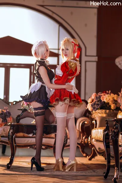 半半子X面饼仙儿 – Kyrielight Maid nude cosplay leaked 520535