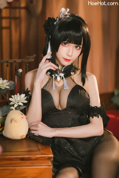 Tomoyo酱-碧蓝航线-镇海旗袍azur lanechen haif:big breastsf:high heelsf:makeupf:pantyhosenon-nude nude cosplay leaked 58431