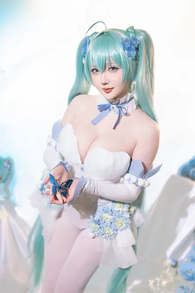 星之迟迟 初音未来粉蝶花精灵 Small nude cosplay leaked 31506