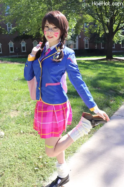 Melondoki - D.Va schoolgirl nude cosplay leaked 283210