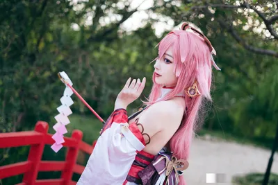 桃墨公子 - 八重神子 nude cosplay leaked 23592