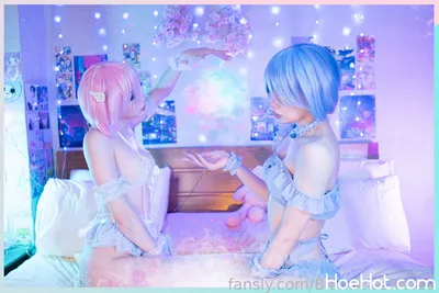 Blondelashes19 - Ram &amp; Rem Lingerie nude cosplay leaked 203796