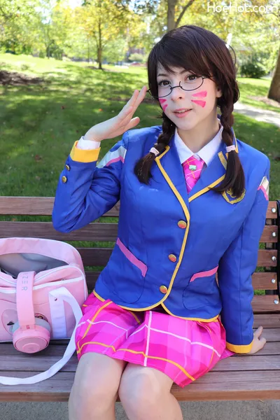 Melondoki - D.Va schoolgirl nude cosplay leaked 283199