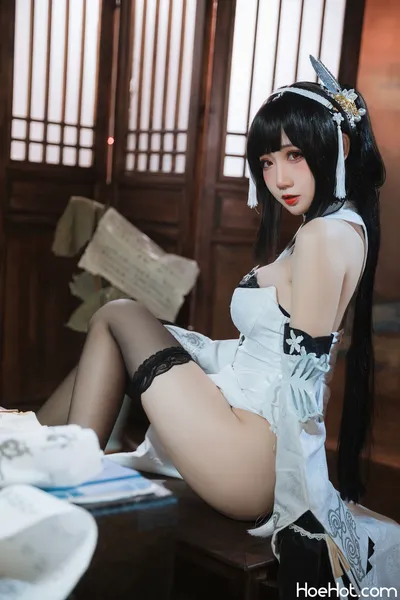 焖焖碳 碧蓝航线 鎮海 白黑礼服 nude cosplay leaked 161560