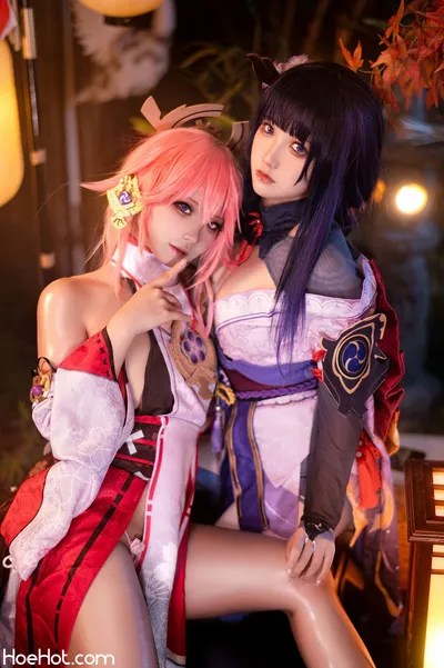 伊喵君_Nya NO.007 伊喵君_Nya &amp; JingSan - 《原神-鸣神双人》 八重&amp;雷神 双倍快乐 nude cosplay leaked 333760