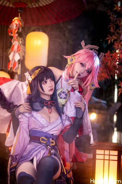 伊喵君_Nya NO.007 伊喵君_Nya &amp; JingSan - 《原神-鸣神双人》 八重&amp;雷神 双倍快乐 nude cosplay leaked 333773