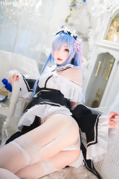 桜桃喵 - 长发蕾姆 nude cosplay leaked 417290