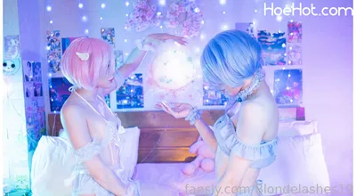 Blondelashes19 - Ram &amp; Rem Lingerie nude cosplay leaked 203790