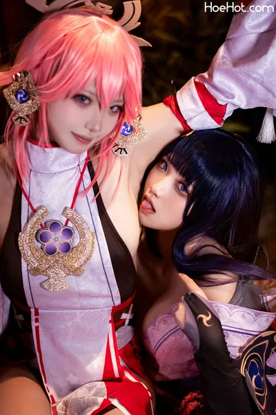 伊喵君_Nya NO.007 伊喵君_Nya &amp; JingSan - 《原神-鸣神双人》 八重&amp;雷神 双倍快乐 nude cosplay leaked 333785