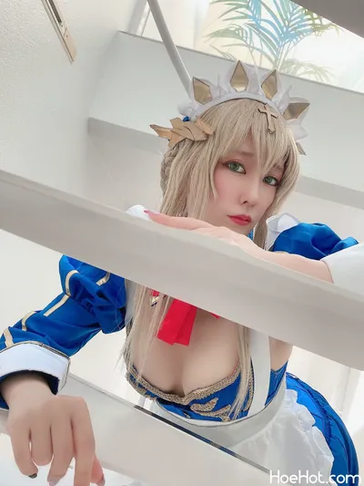 [林檎蜜紀] 乳上メイドで…💙👑デカ乳andロングスカートの中も、、ドスケベ💙💖 (Fate/Grand Order) nude cosplay leaked 422387