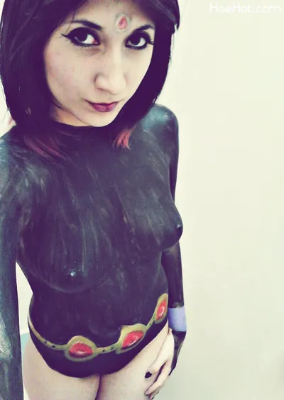 Teen titans Raven Body Paint nude cosplay leaked 391261