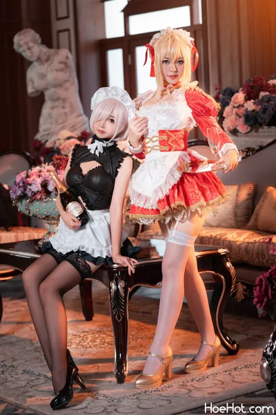 半半子X面饼仙儿 – Kyrielight Maid nude cosplay leaked 520527