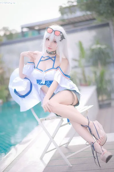 [花柒Hana] 斯卡蒂泳装 明日方舟 Arknight Skadi nude cosplay leaked 407845