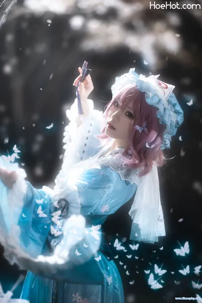 [花柒Hana] 星雨幽幽子 Saigyouji Yuyuko nude cosplay leaked 237640