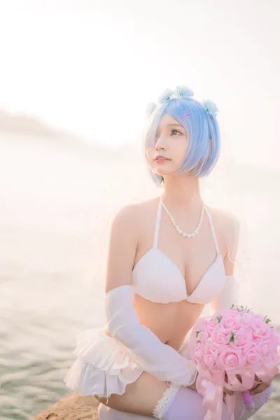 [Cheng Meow] Rem Swimsuit Bride nude cosplay leaked 553037