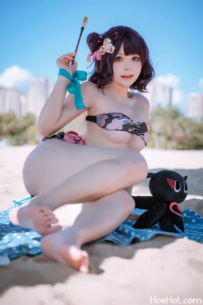 [百合魔女] 沙滩 nude cosplay leaked 117669