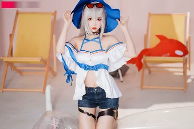 面饼仙儿 - 斯卡蒂泳装 nude cosplay leaked 9597