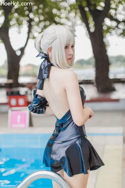 [秋山AkI] 水着黑SABER nude cosplay leaked 229243