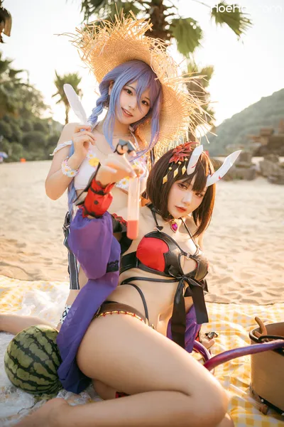 伊喵君_Nya &amp; 是一只熊仔吗 - 静流&amp;惠理子 nude cosplay leaked 410291